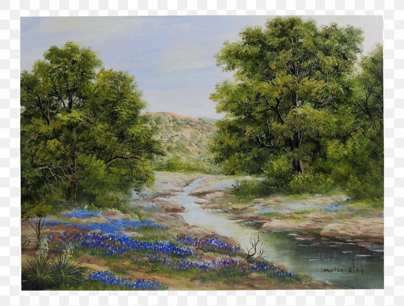 Texas Bluebonnet Landscape Painting Texas Bluebonnet, PNG, 2014x1527px, Texas, Art, Artist, Bank, Bayou Download Free