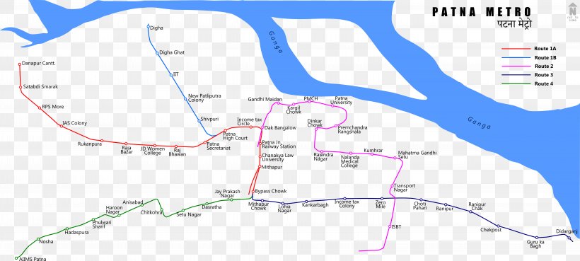 Patna Metro Rapid Transit Train Map, PNG, 12448x5602px, Patna, Area, Bihar, City Map, Delhi Metro Download Free
