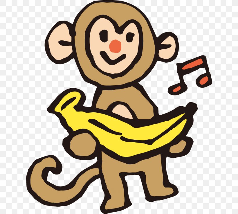 Monkey Japanese Macaque Clip Art, PNG, 640x737px, Monkey, Animal, Artwork, Banana, Food Download Free