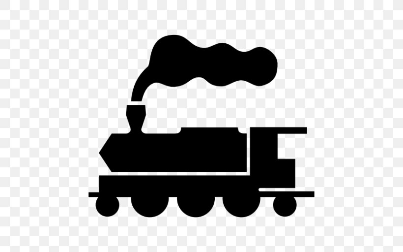 Rail Transport Train Passenger Car Railroad Car Clip Art, PNG, 512x512px, Rail Transport, Area, Black, Black And White, Brand Download Free