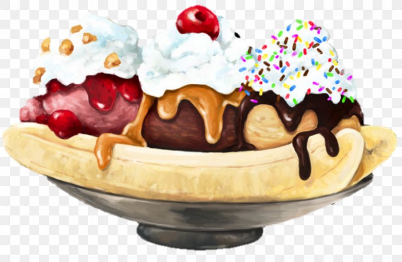 Sundae Ice Cream Cones Clip Art Banana Split, PNG, 901x588px, Sundae, Banaani, Banana, Banana Boat, Banana Pudding Download Free