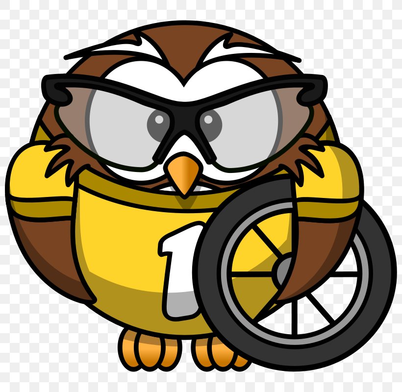 Owl Cycling Bicycle Clip Art, PNG, 800x800px, Owl, Artwork, Beak, Bicycle, Cartoon Download Free
