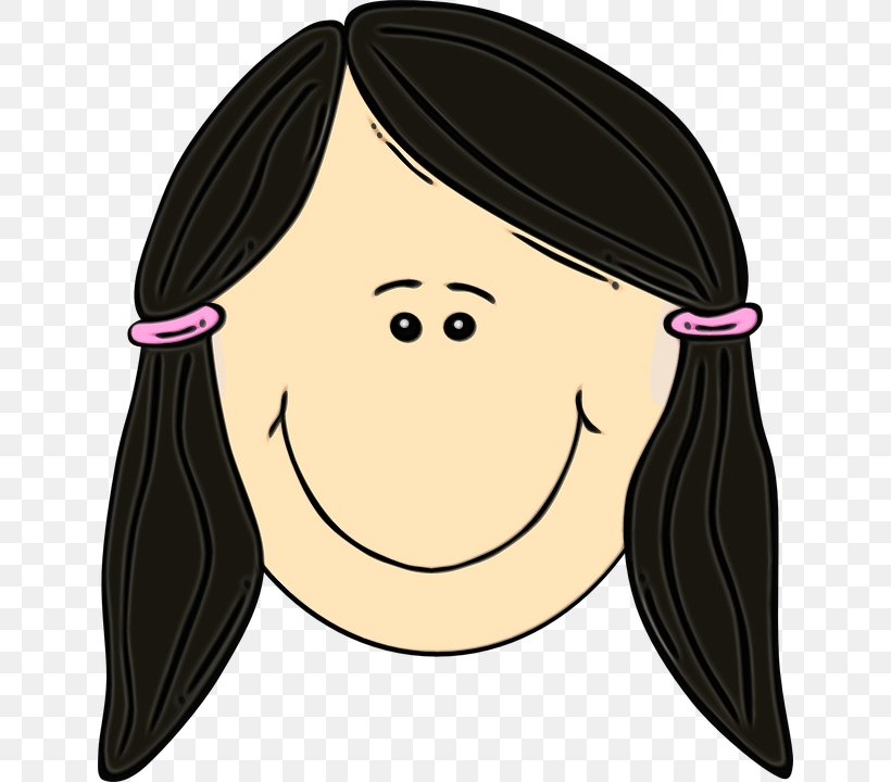 Woman Happy, PNG, 640x720px, Watercolor, Black Hair, Brown Hair, Cartoon, Cheek Download Free