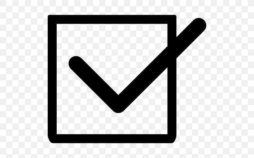 Check Mark Checkbox Clip Art, PNG, 512x512px, Check Mark, Area, Black, Black And White, Checkbox Download Free