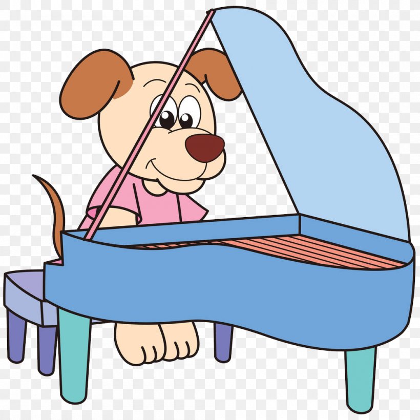 Dog Piano Royalty-free Clip Art, PNG, 1000x1000px, Watercolor, Cartoon, Flower, Frame, Heart Download Free