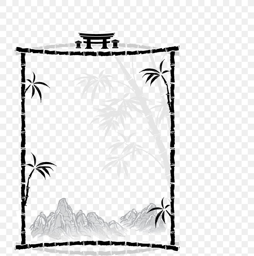 Ink Wash Painting Illustration, PNG, 732x828px, Ink Wash Painting, Area, Art, Bamboo, Black Download Free