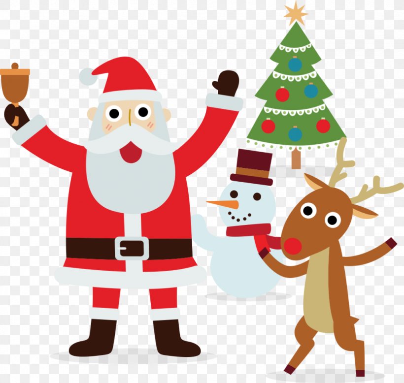 Santa Claus Christmas Tree Rudolph Illustration Snowman, PNG, 1024x972px, Santa Claus, Art, Christmas, Christmas Day, Christmas Decoration Download Free