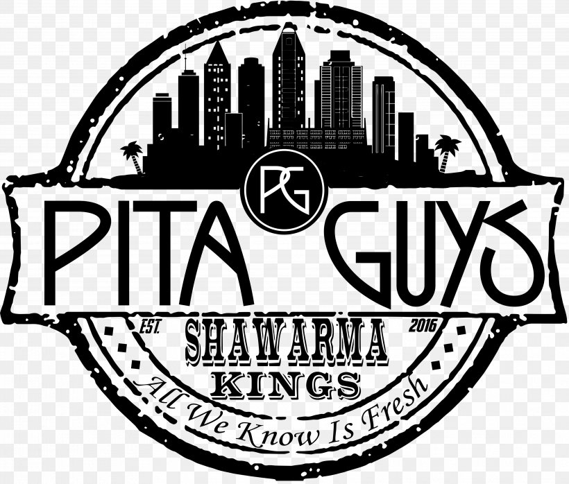 Shawarma The Pita Guys Middle Eastern Cuisine Mediterranean Cuisine, PNG, 3727x3173px, Shawarma, Area, Black And White, Bowl, Brand Download Free