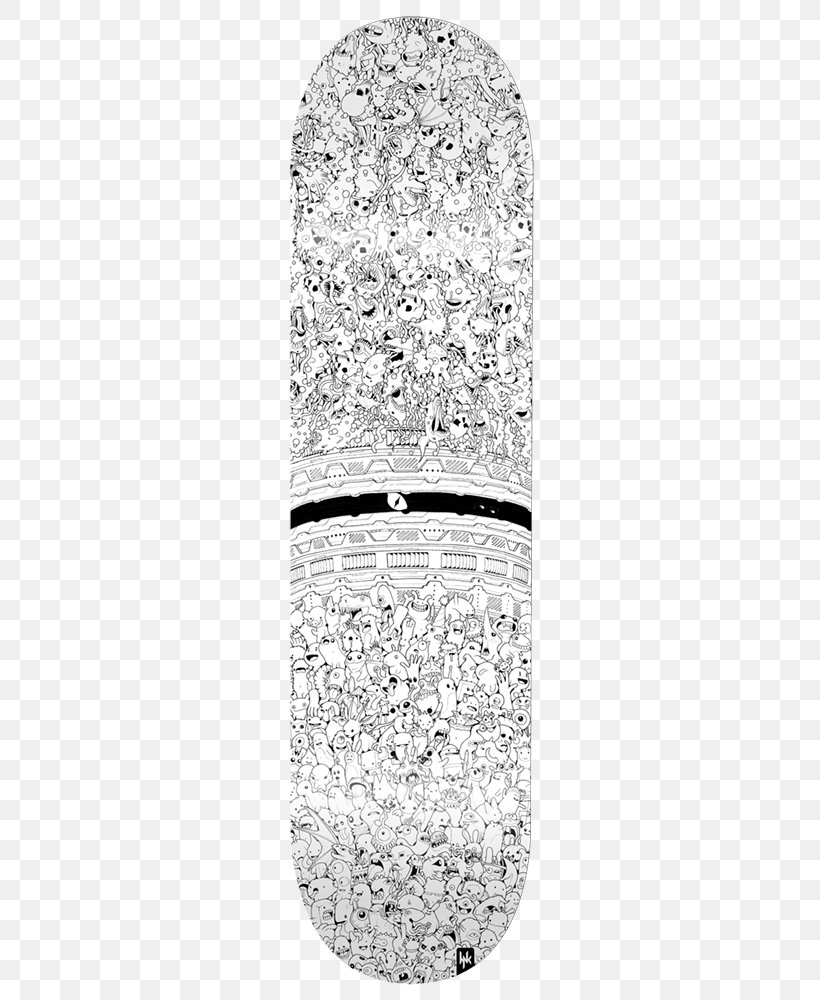 Drawing Skateboard Black And White Design Pattern, PNG, 270x1000px, Drawing, Area, Black, Black And White, Doodle Download Free