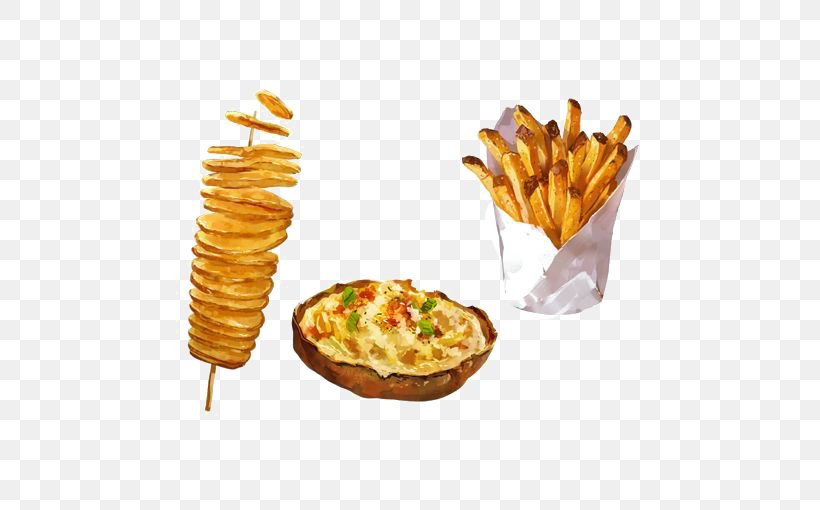 French Fries Breakfast Potato Deep Frying Illustration, PNG, 510x510px, French Fries, American Food, Breakfast, Cuisine, Deep Frying Download Free
