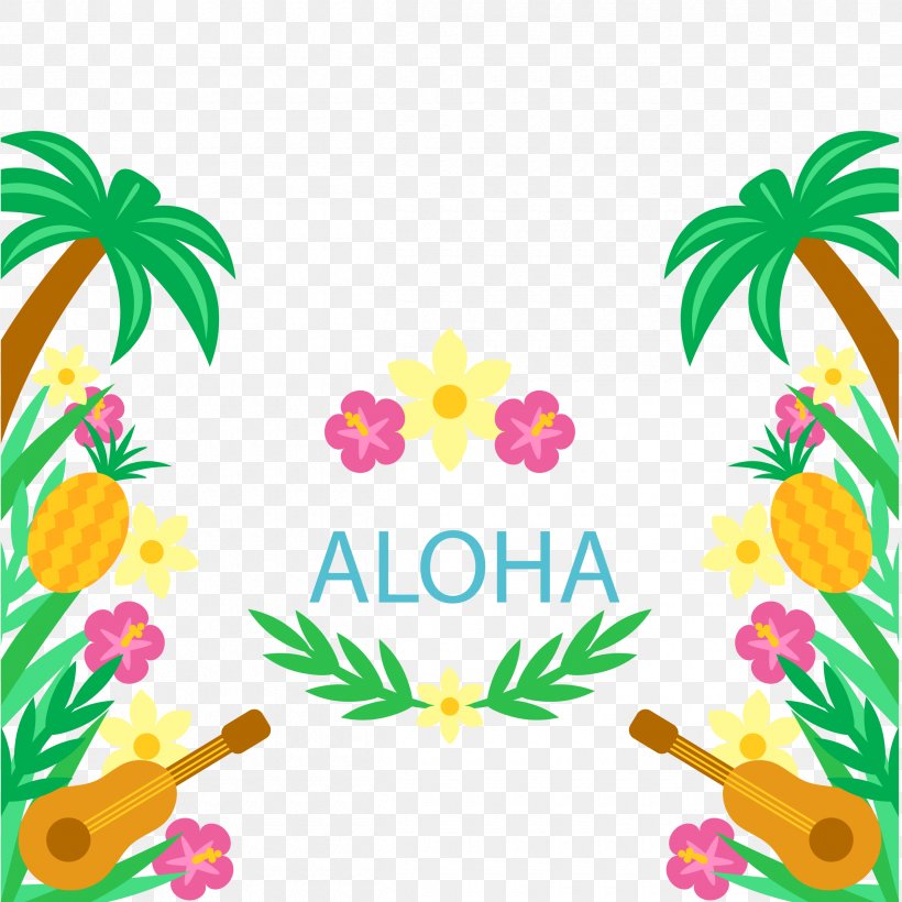 Hawaiian Tahiti Ukulele Luau, PNG, 2400x2400px, Hawaii, Area, Artwork, Clip Art, Flora Download Free