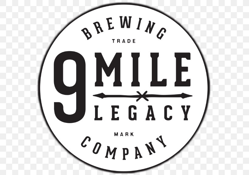 9 Mile Legacy Brewing Paddock Wood Brewing Co. Logo Brewery Beer, PNG, 575x577px, Logo, Area, Beer, Black And White, Brand Download Free