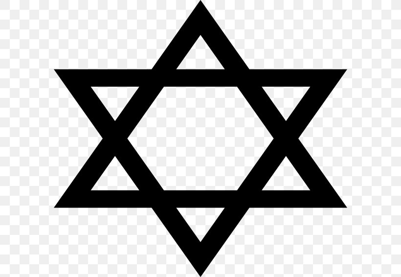 Star Of David Judaism Clip Art, PNG, 600x566px, Star Of David, Area, Black, Black And White, Brand Download Free