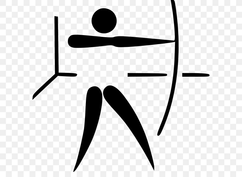 Summer Olympic Games Archery Bow And Arrow Golf At The Summer Olympics, PNG, 600x600px, Summer Olympic Games, Archery, Area, Black, Black And White Download Free