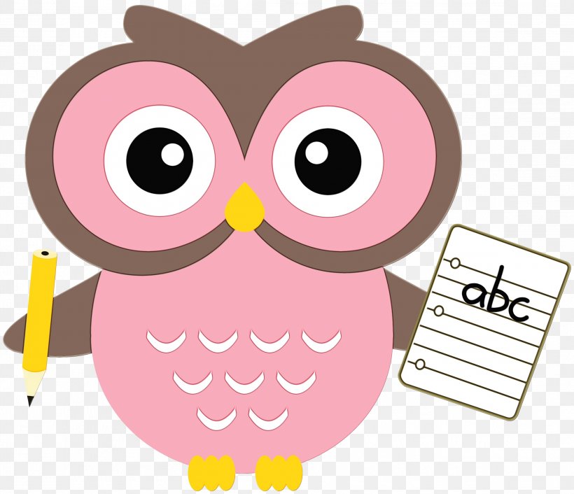 Owl Pink Cartoon Bird Bird Of Prey, PNG, 2317x1996px, Watercolor, Bird, Bird Of Prey, Cartoon, Coloring Book Download Free