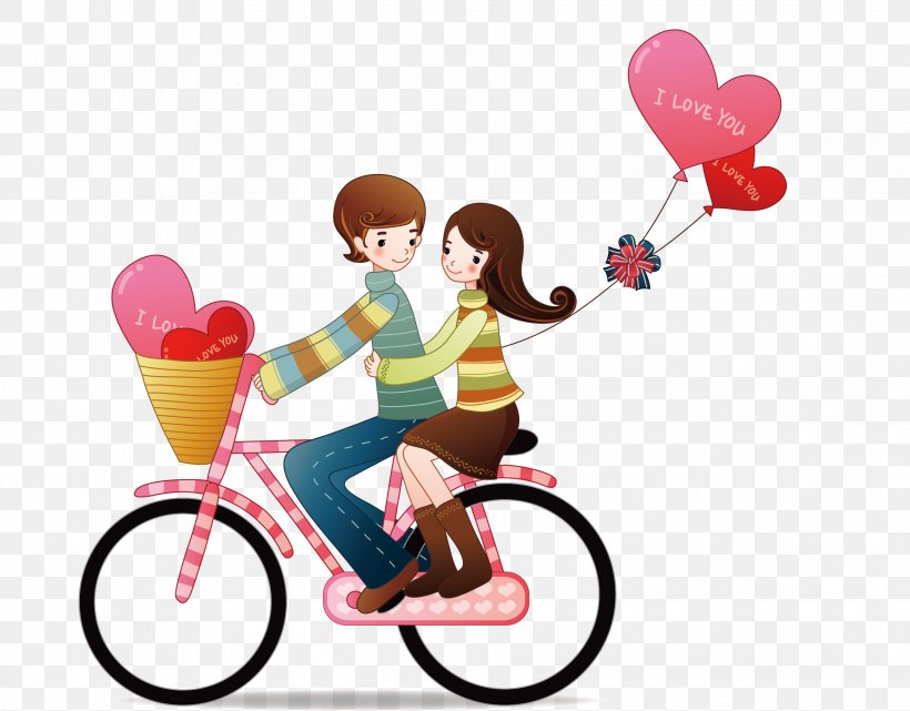 Love Romance Couple Passion, PNG, 2246x1756px, Love, Balloon, Bicycle, Bicycle Accessory, Cartoon Download Free