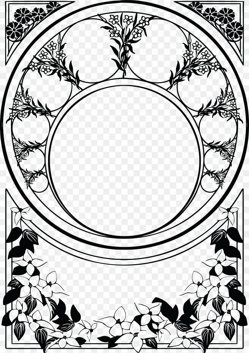 Picture Frames Photography Clip Art, PNG, 4000x5665px, Picture Frames, Area, Art, Black And White, Coloring Book Download Free