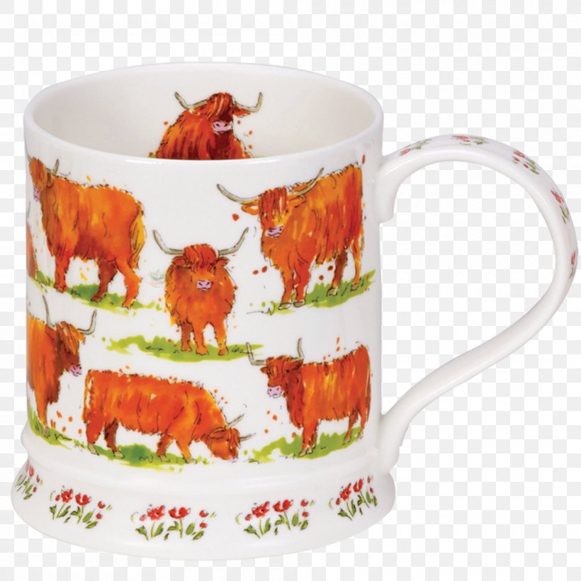 Dunoon Coffee Cup Mug Isle Of Bute Saucer, PNG, 1000x1000px, Dunoon, Animal, Argyll And Bute, Cattle, Ceramic Download Free