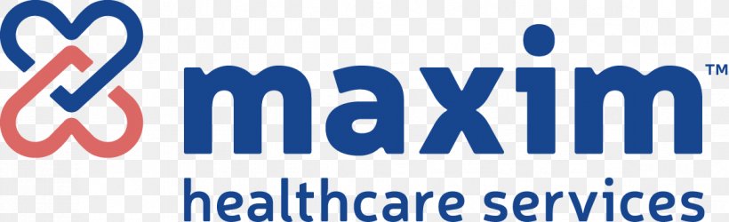 Logo Maxim Healthcare Services Health Care Organization, PNG, 1173x359px, Logo, Area, Banner, Blue, Brand Download Free