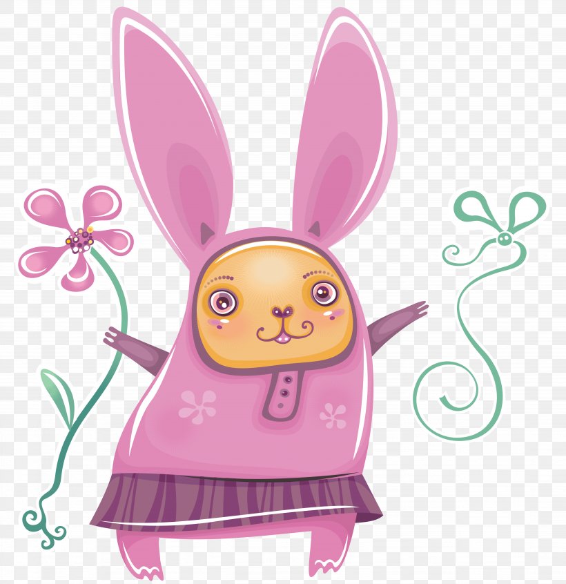 Domestic Rabbit Vector Graphics Hare Illustration, PNG, 5531x5712px, Rabbit, Animation, Bunny Slippers, Cartoon, Domestic Rabbit Download Free