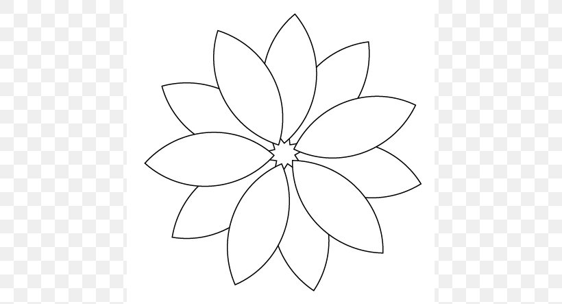 Petal Paper Template Flower Portable Document Format, PNG, 449x443px, Petal, Area, Artwork, Black And White, Document Download Free