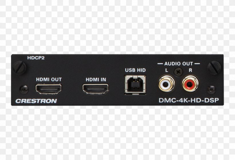 HDMI Crestron Electronics Digital Signal Processor Crestron DMC-4K-C 4K Resolution, PNG, 1200x819px, 4k Resolution, Hdmi, Audio Receiver, Cable, Central Processing Unit Download Free
