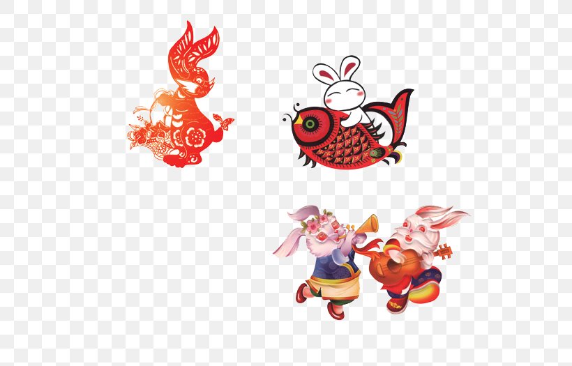 Chinese New Year Rabbit Chinese Zodiac Greeting Card Papercutting, PNG, 600x525px, Chinese New Year, Art, Bainian, Chinese Zodiac, Dragon Download Free
