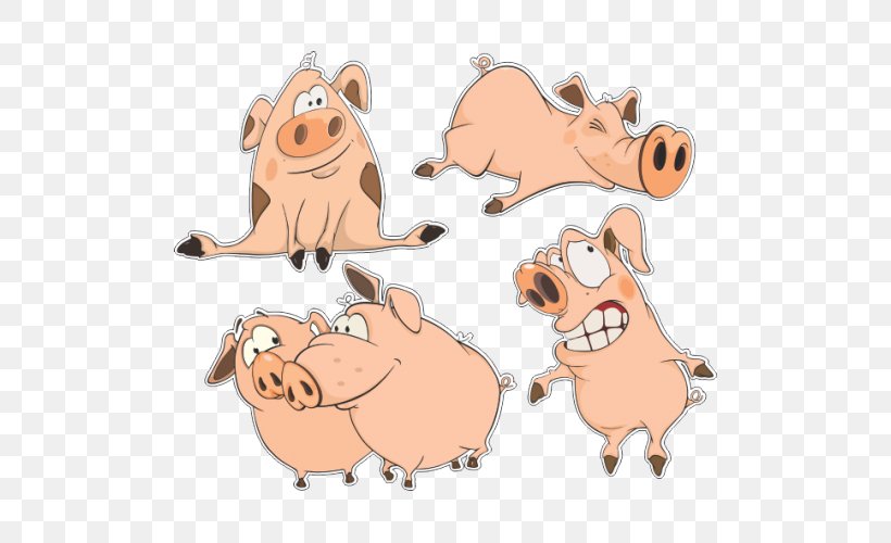 Pig Cartoon Drawing, PNG, 500x500px, Pig, Animal Figure, Carnivoran, Cartoon, Cattle Like Mammal Download Free