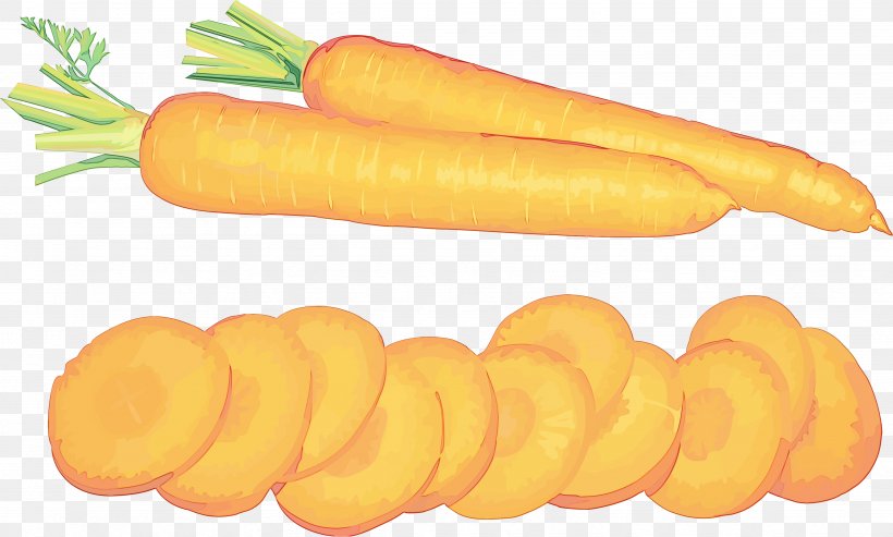 Food Vegetable Yellow Carrot Root Vegetable, PNG, 3497x2104px, Watercolor, Carrot, Cuisine, Food, Paint Download Free
