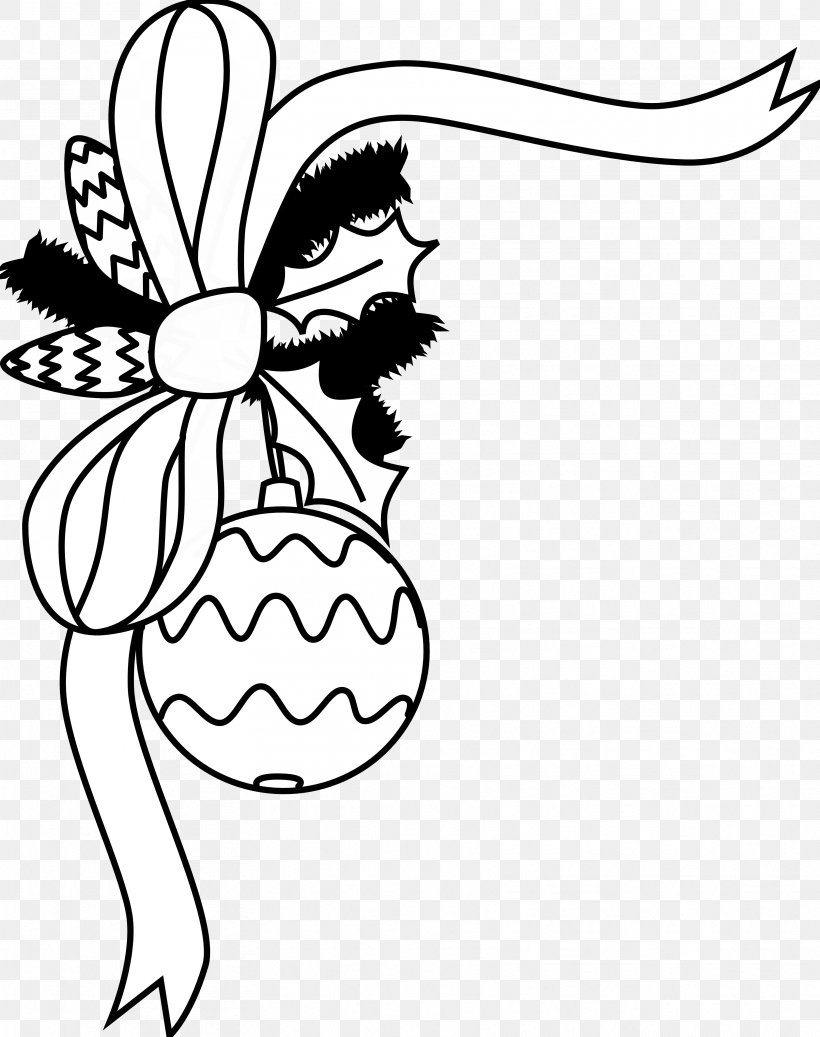 Christmas Decoration Black And White Christmas Ornament Clip Art, PNG, 3333x4219px, Watercolor, Cartoon, Flower, Frame, Heart Download Free