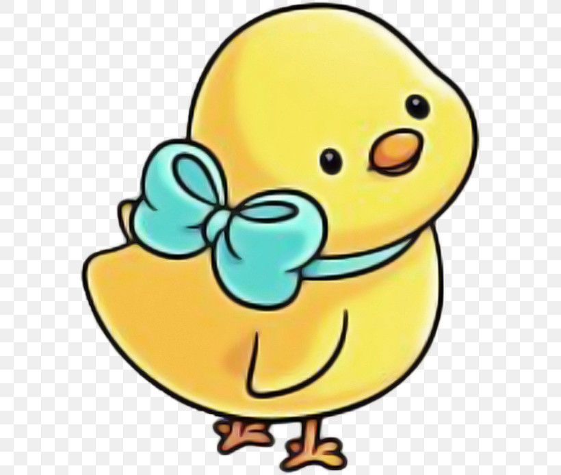 Yellow Cartoon Line Happy Rubber Ducky, PNG, 589x694px, Yellow, Beak, Cartoon, Ducks Geese And Swans, Finger Download Free