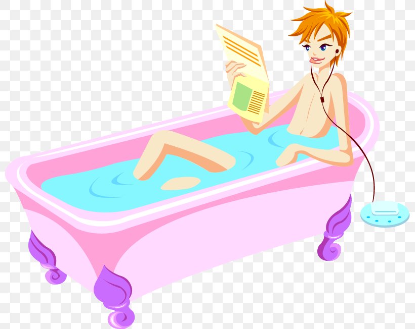 Bathing, PNG, 801x652px, Watercolor, Cartoon, Flower, Frame, Heart Download Free
