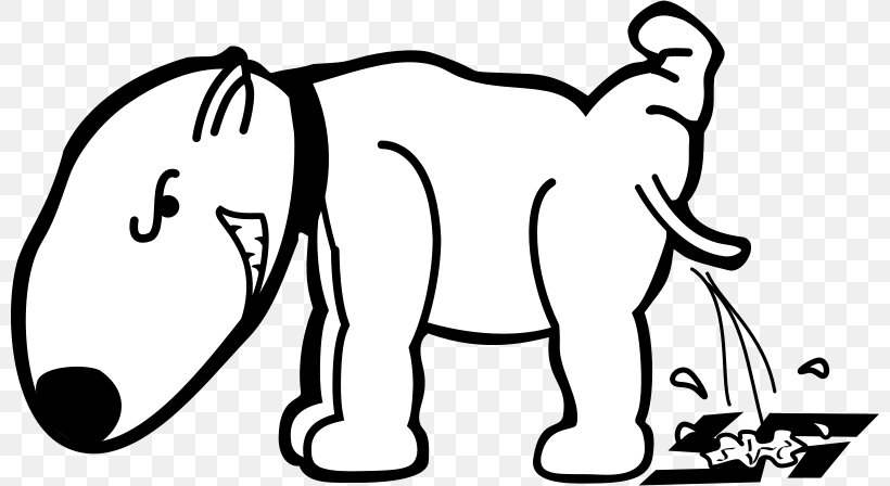 Dog Cat Urine Cartoon Clip Art, PNG, 800x448px, Dog, African Elephant, Area, Artwork, Black And White Download Free