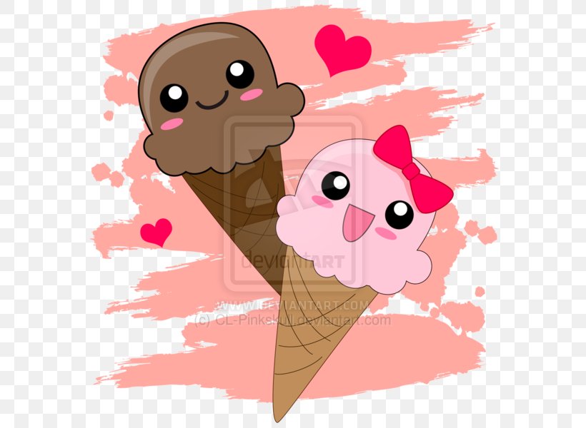 Ice Cream Cones Kavaii Sugar Vanilla Ice Cream, PNG, 600x600px, Watercolor, Cartoon, Flower, Frame, Heart Download Free