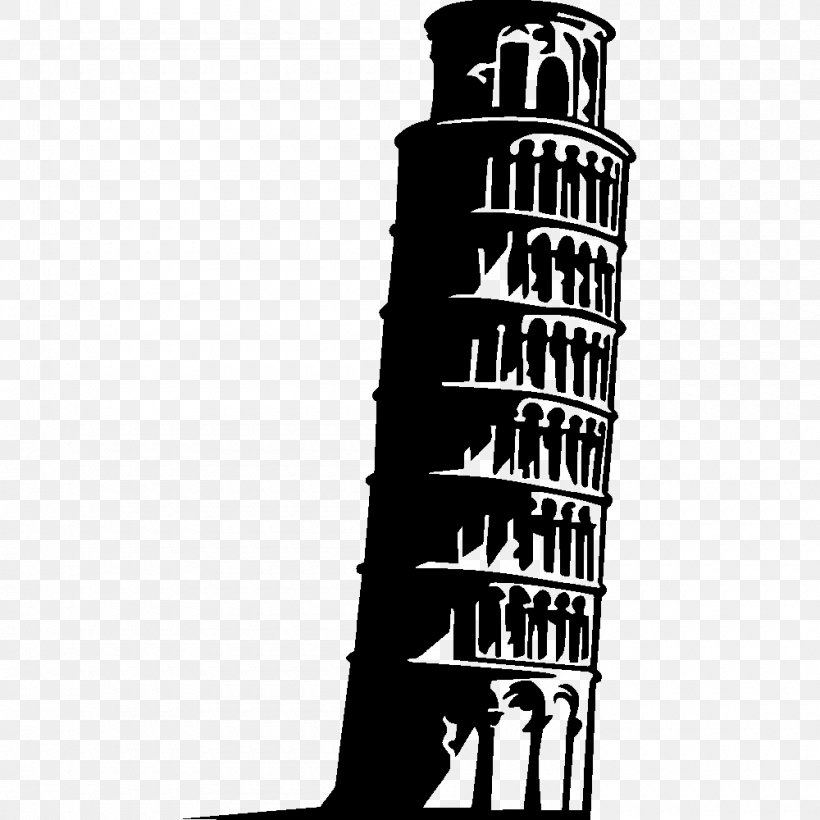 Leaning Tower Of Pisa Eiffel Tower Pisa Cathedral Interior Design Services, PNG, 1000x1000px, Leaning Tower Of Pisa, Art, Autoadhesivo, Black And White, Decorative Arts Download Free
