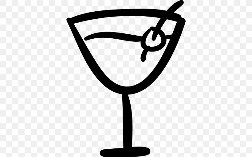 Cocktail Glass Martini Alcoholic Drink, PNG, 512x512px, Cocktail, Alcoholic Drink, Area, Artwork, Black And White Download Free