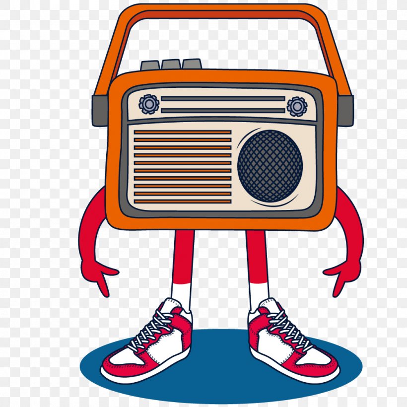 T-shirt Radio Broadcasting Illustration, PNG, 1000x1000px, Tshirt, Animation, Broadcasting, Cartoon, Radio Download Free