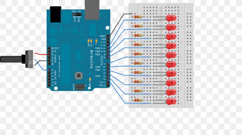 Arduino LED Strip Light Light-emitting Diode Potentiometer Input/output, PNG, 1023x573px, Arduino, Bargraf, Brand, Circuit Component, Circuit Prototyping Download Free