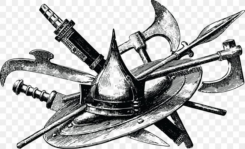 Weapon Gun Drawing Clip Art, PNG, 4000x2435px, Weapon, Artwork, Battle Axe, Black And White, Dagger Download Free