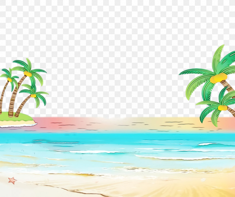 Palm Trees, PNG, 1710x1440px, Watercolor, Caribbean, Computer, Paint, Palm Trees Download Free