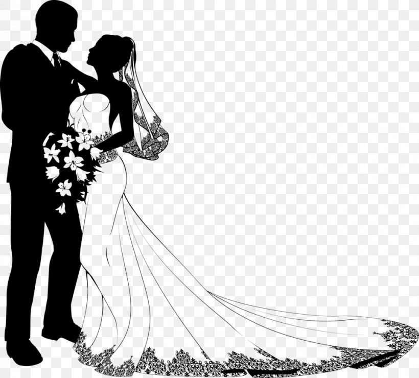 Wedding Invitation Bridegroom Clip Art, PNG, 964x870px, Wedding Invitation, Black And White, Bride, Bridegroom, Couple Download Free