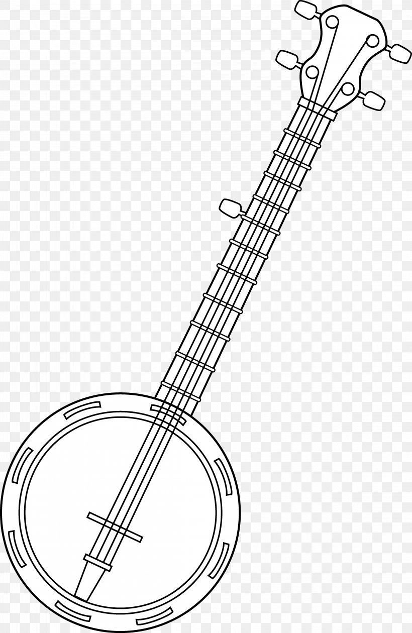Banjo Musical Instruments Drawing Line Art String Instruments, PNG, 4643x7139px, Watercolor, Cartoon, Flower, Frame, Heart Download Free
