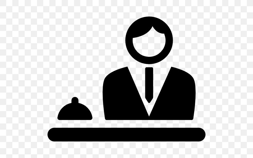 Receptionist Hotel Clip Art, PNG, 512x512px, Receptionist, Area, Black And White, Brand, Checkin Download Free