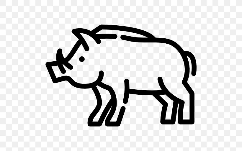Wild Boar Clip Art, PNG, 512x512px, Wild Boar, Animal, Area, Black, Black And White Download Free