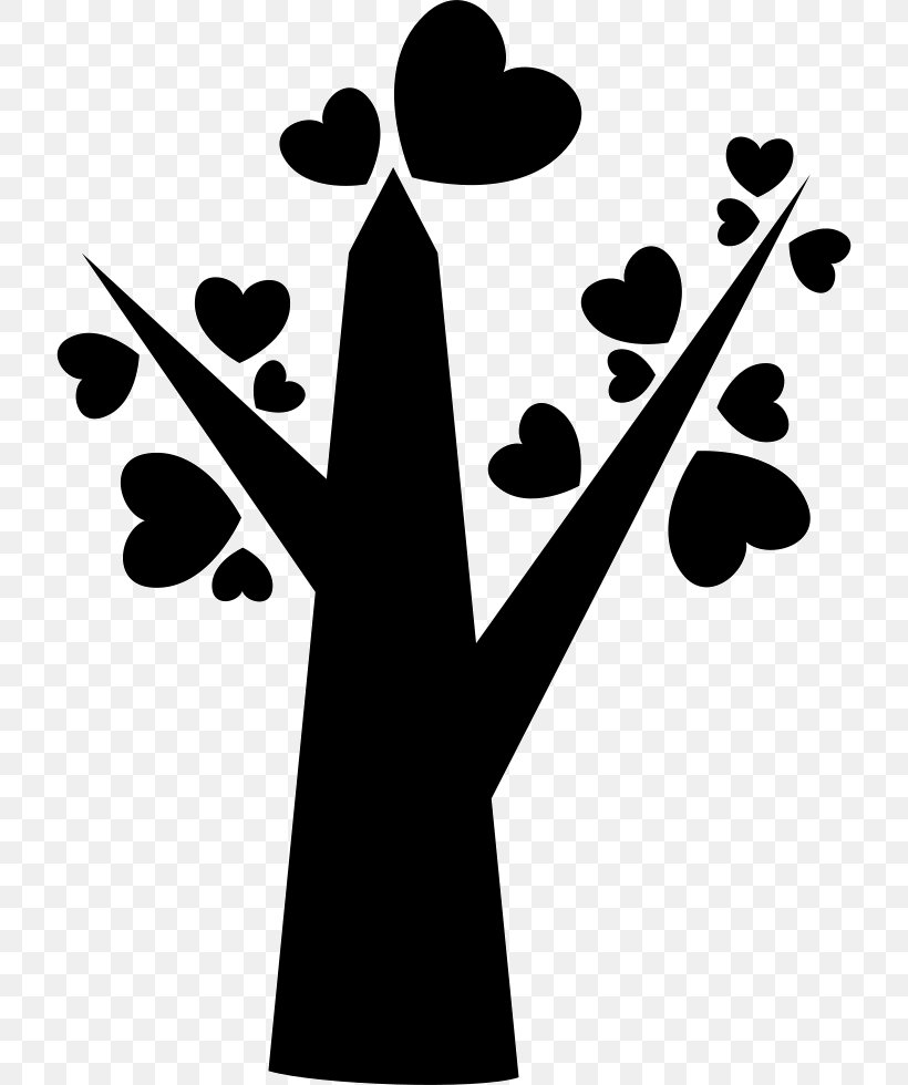 Greenheart Tree With Hearts, PNG, 718x980px, Silhouette, Black, Black And White, Hand, Joint Download Free