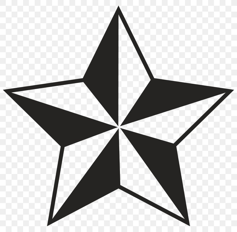 Nautical Star Clip Art Vector Graphics Old School (tattoo) Sailor Tattoos, PNG, 800x800px, Nautical Star, Area, Black And White, Flash, Leaf Download Free
