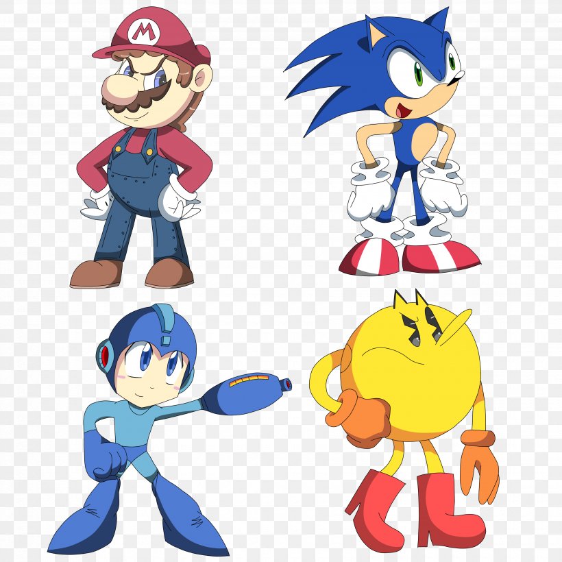 Pac-Man Mario & Sonic At The Olympic Games Mega Man Super Smash Bros. For Nintendo 3DS And Wii U, PNG, 3500x3500px, Pacman, Animal Figure, Area, Cartoon, Doodle Download Free