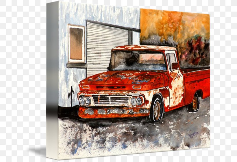 Pickup Truck Car Gallery Wrap Canvas Chevrolet, PNG, 650x560px, Pickup Truck, Art, Automotive Design, Automotive Exterior, Brand Download Free