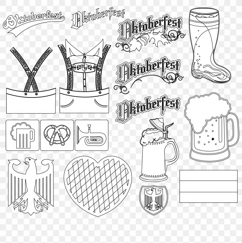Oktoberfest Drawing Line Art Coloring Book, PNG, 2555x2567px, Watercolor, Cartoon, Flower, Frame, Heart Download Free