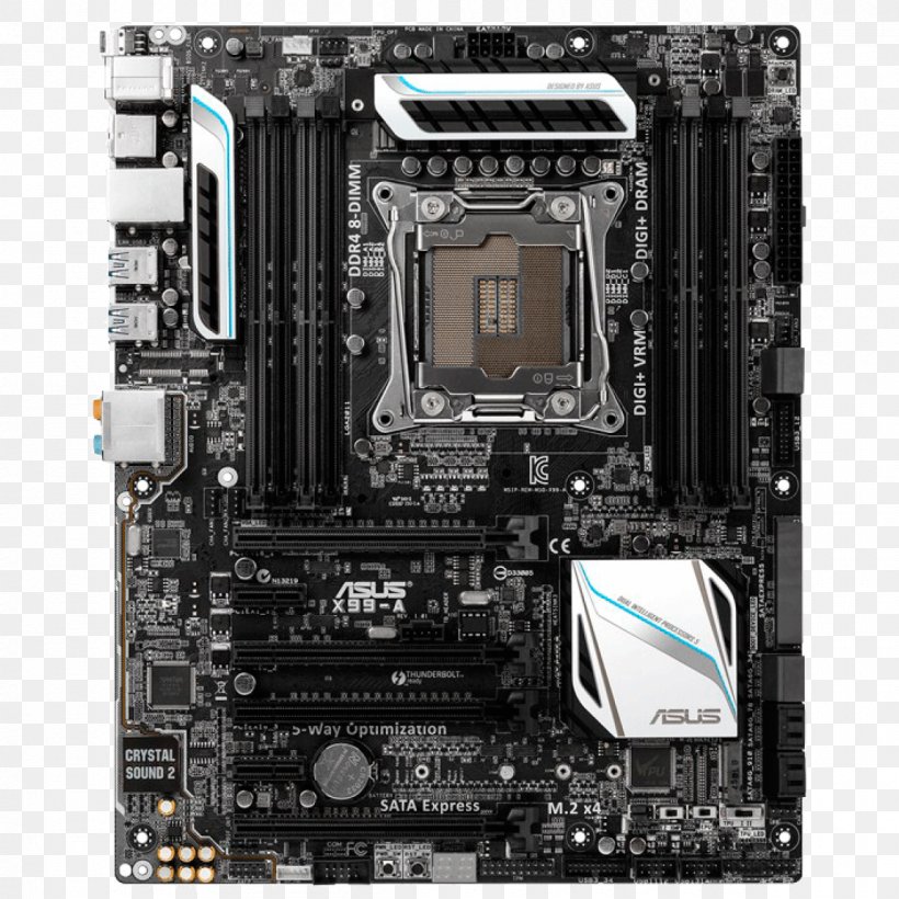Intel X99 LGA 2011 Motherboard Land Grid Array, PNG, 1200x1200px, Intel, Asus, Asus X99a, Computer Accessory, Computer Case Download Free